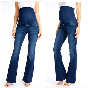 KanCan Dark Wash Flared Maternity Jeans